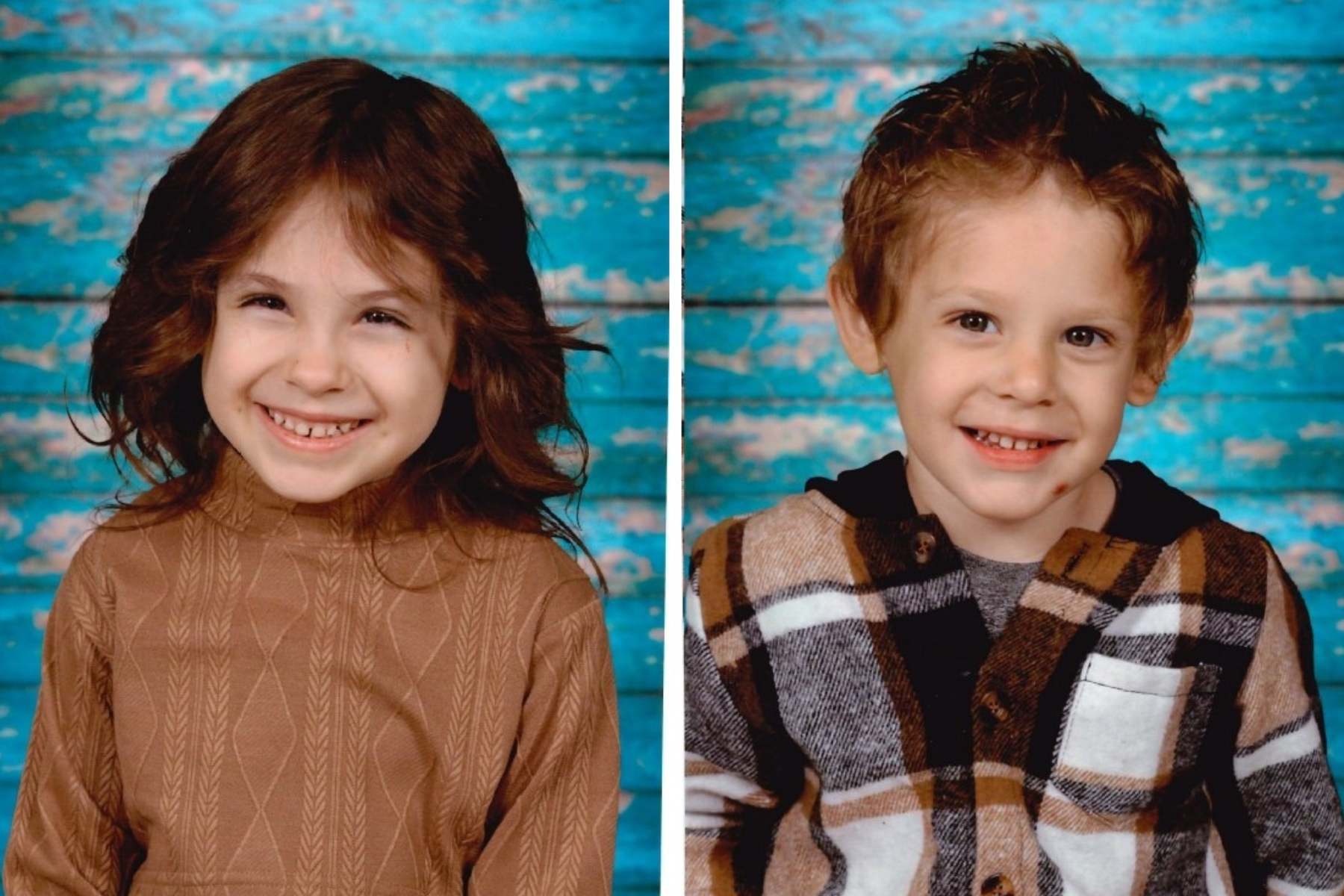 School photos of Lilly and Jack Sullivan.