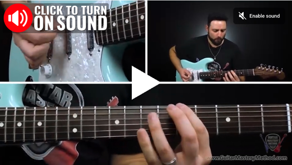 Watch the free 2-minute blues riff lesson now...