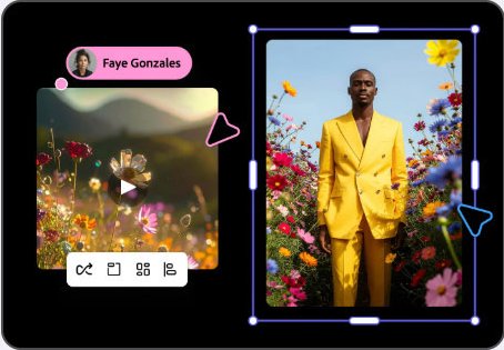 Create Boards — moodboard with model in florals