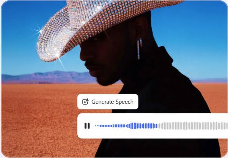 Generate Speech — portrait with audio playback bar