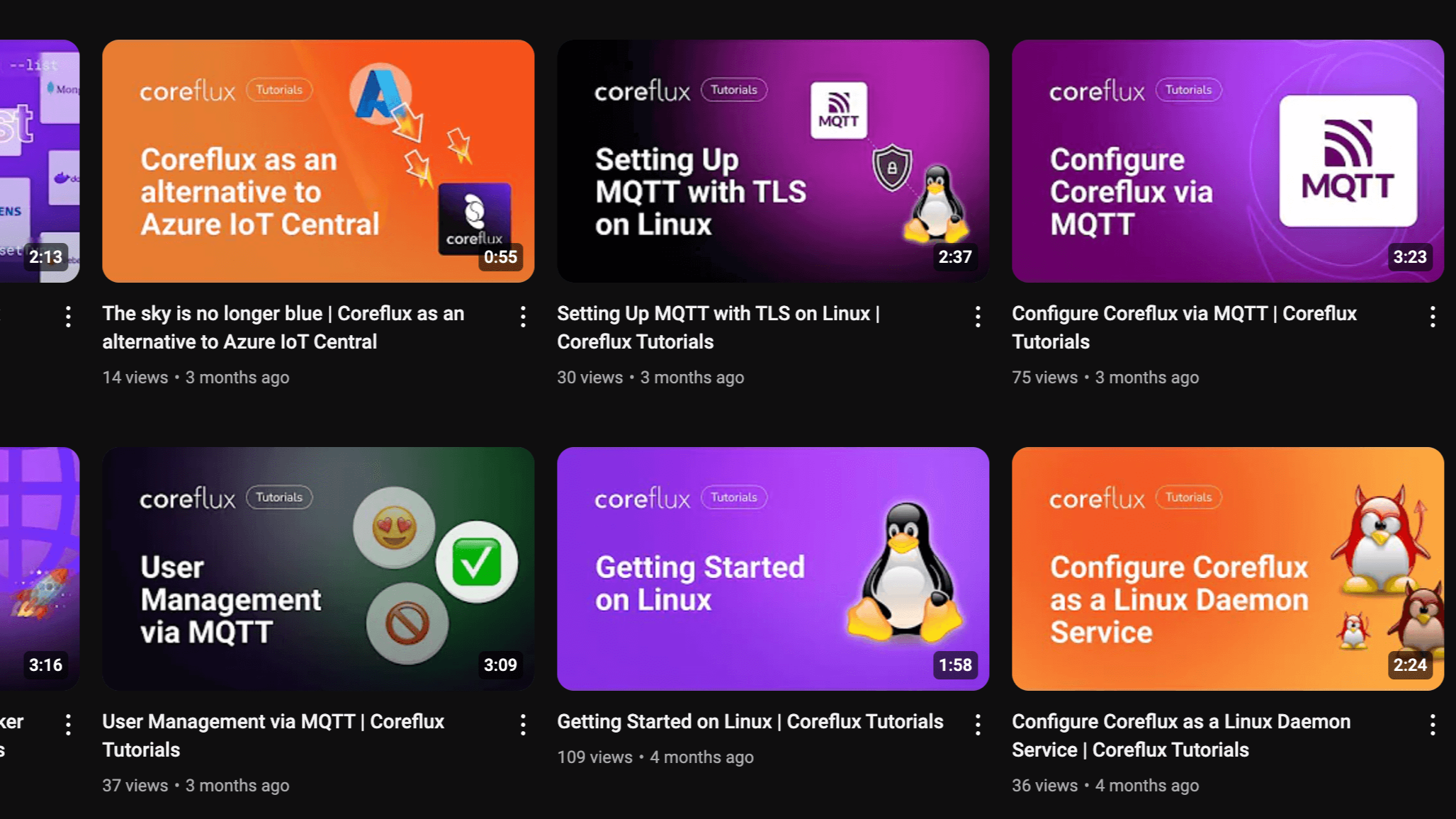 Coreflux Tutorials video playlist