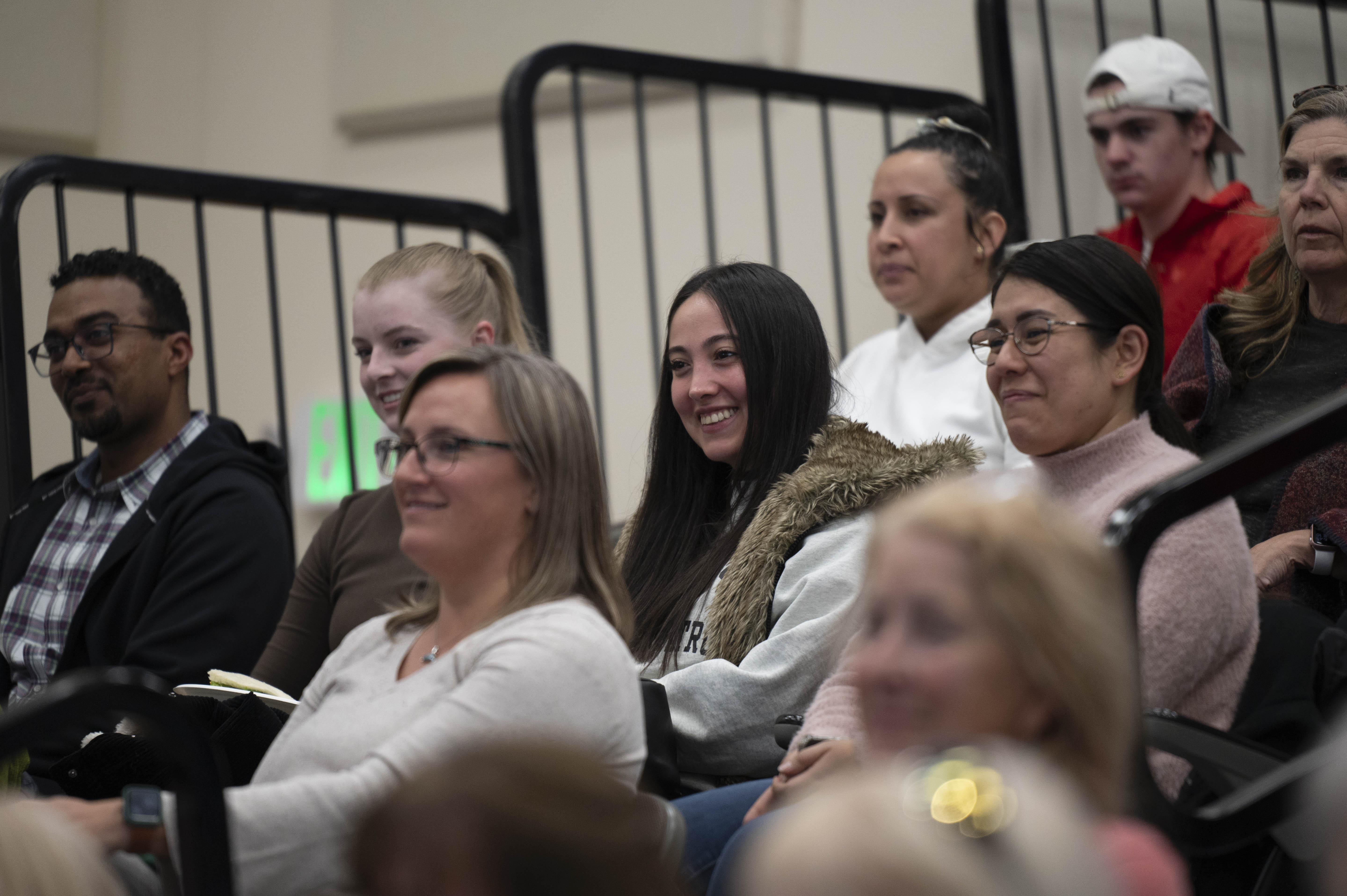 Civics event attendees smiling.