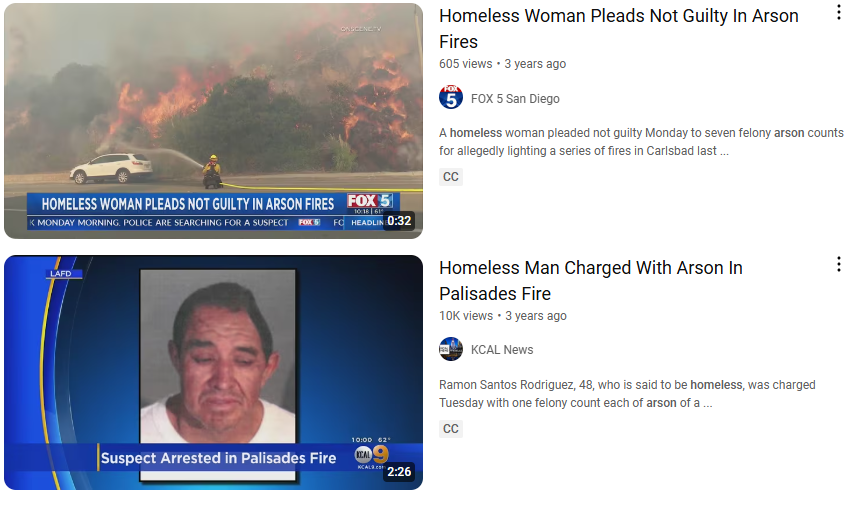 History of homeless arson in LA