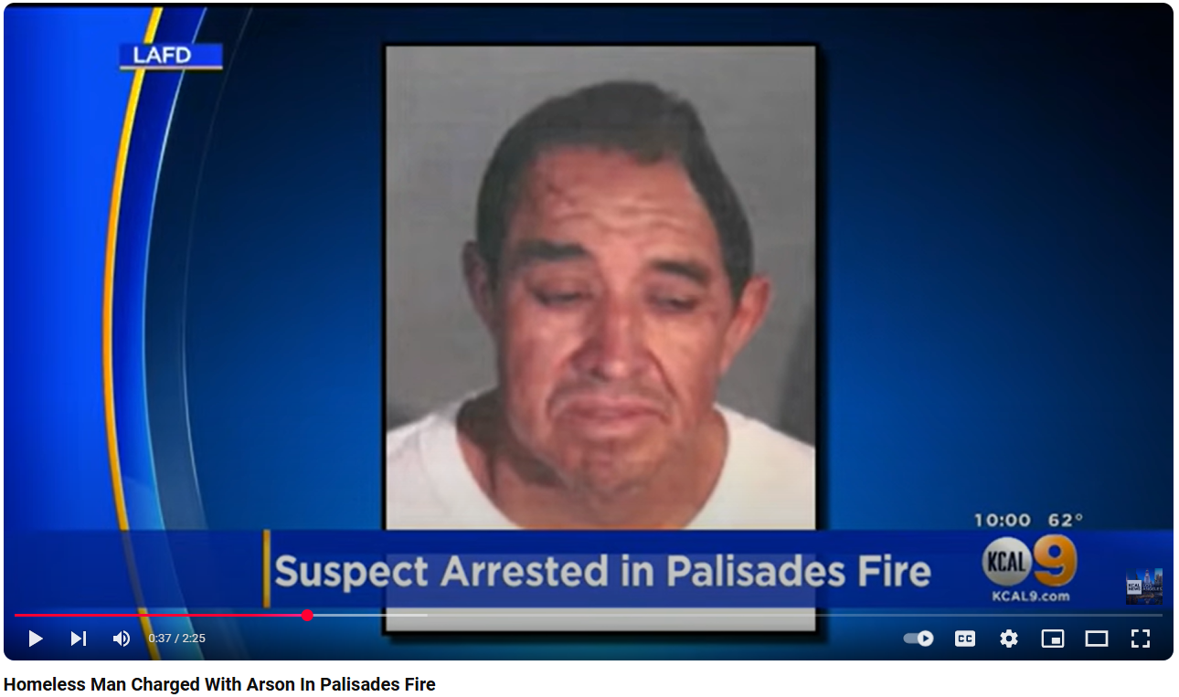 Homeless arrested in palisades fire