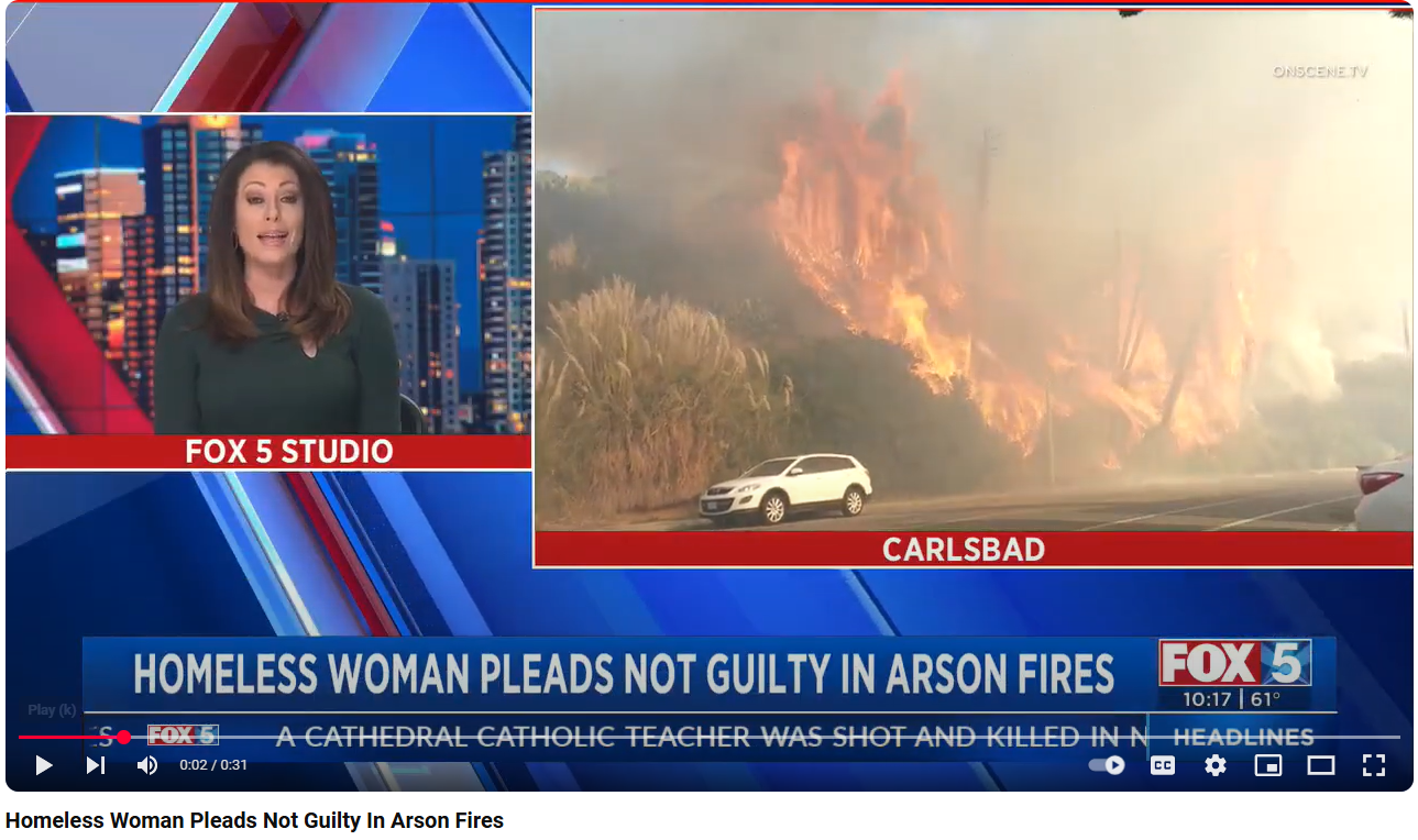 Homeless pleads not guilty to arson after starting fires