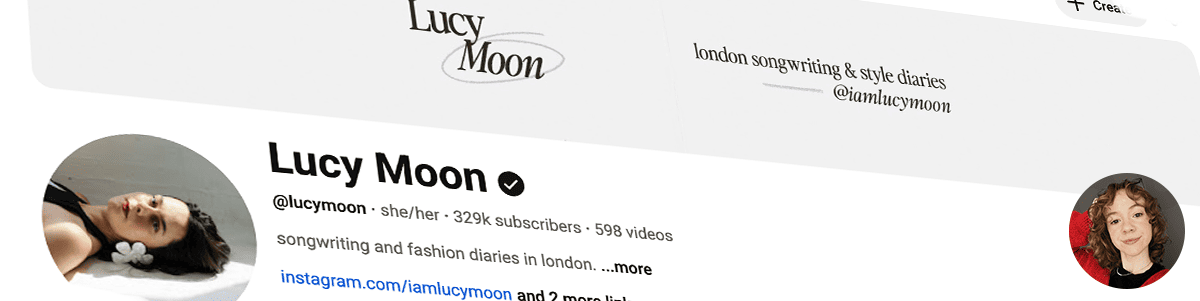 An image of the YouTube account 'Lucy Moon'..